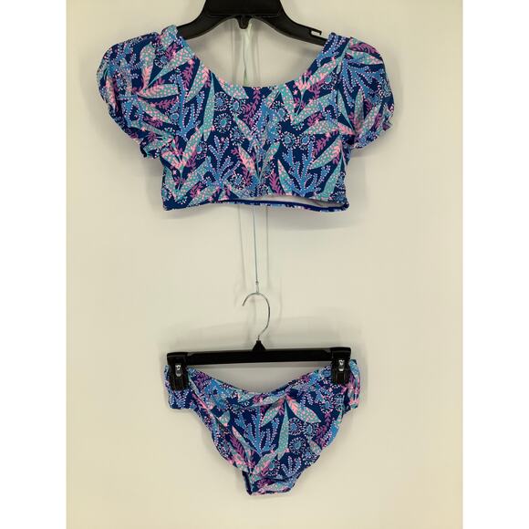 Lilly Pulitzer Girl 14 Barton Blue Star Gazing Arlen Bikini Two Piece Set G35-10 - Picture 9 of 11
